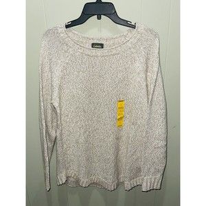 Cabelas Outdoor Hunting Sweater Wool Blend Knit Oatmeal Cream Women’s Sz L NWT